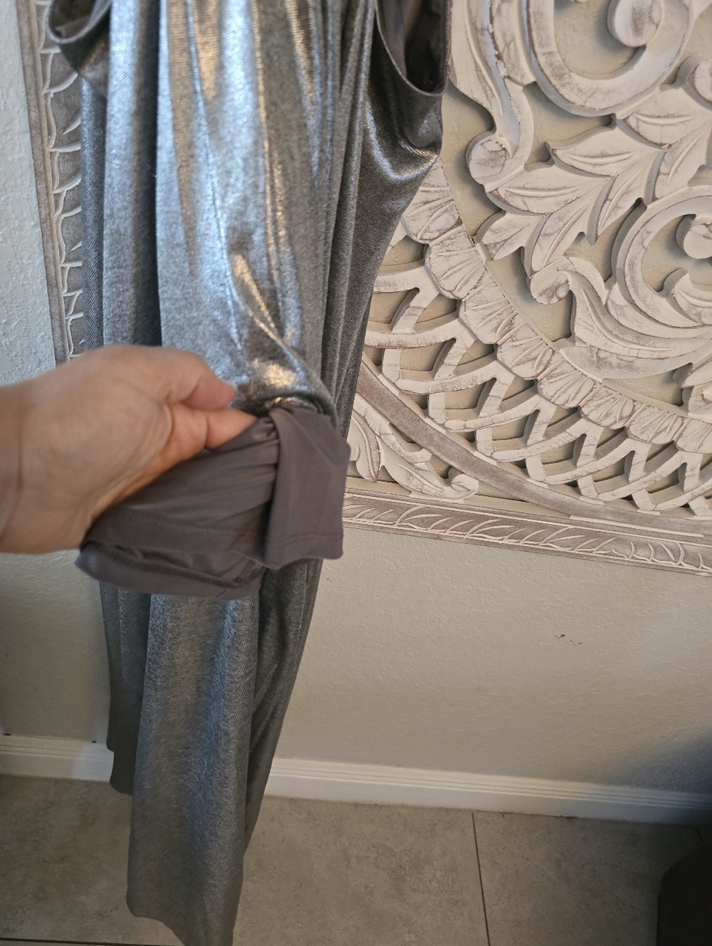 Bebe Women's Silver Ring Detail Sparkle Knit Cut Out Maxi Dress L - Picture 5 of 8